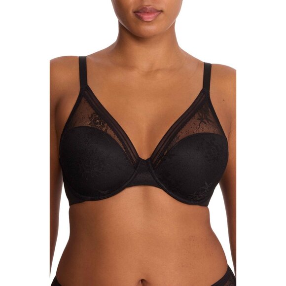 🆕NATORI Love Lace Back Smoothing T-Shirt Bra 36DD #731351 Black - Picture 1 of 9